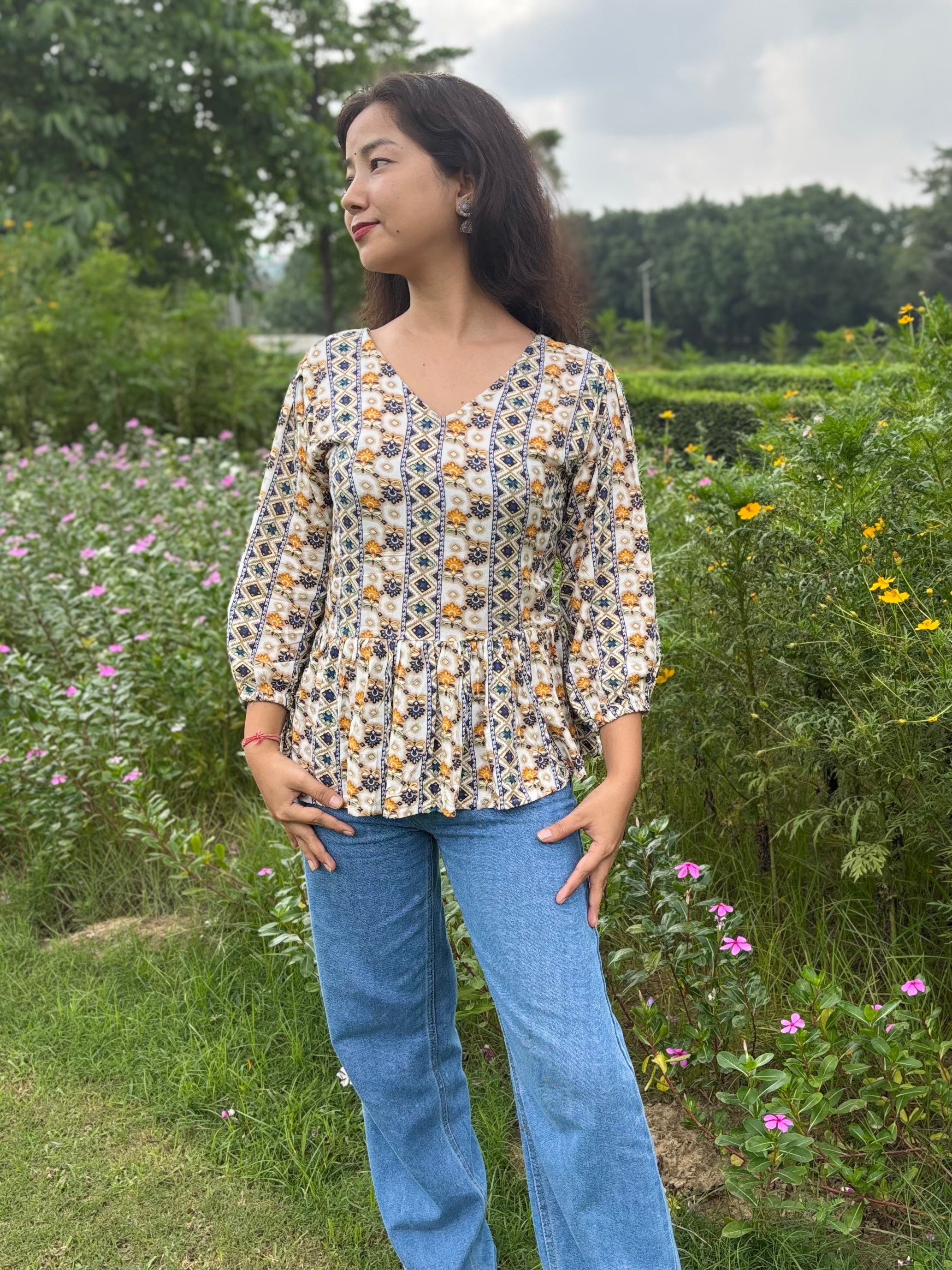 Meher-Peplum Top