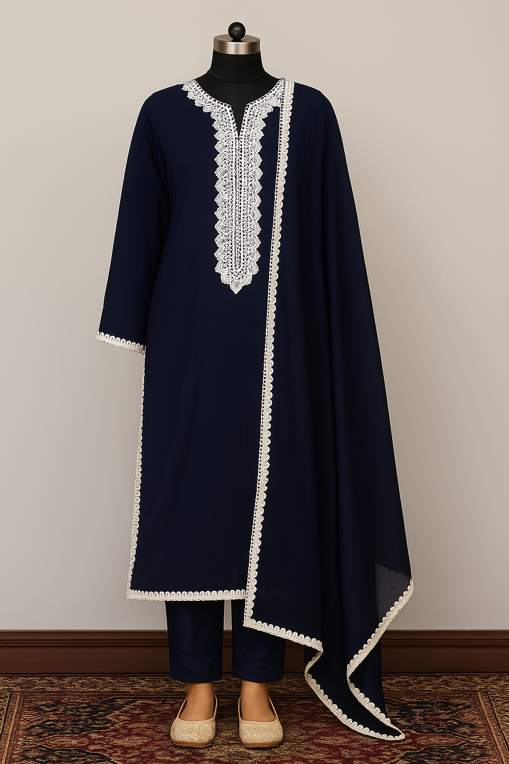 Elegant Navy Blue  Kurta Set