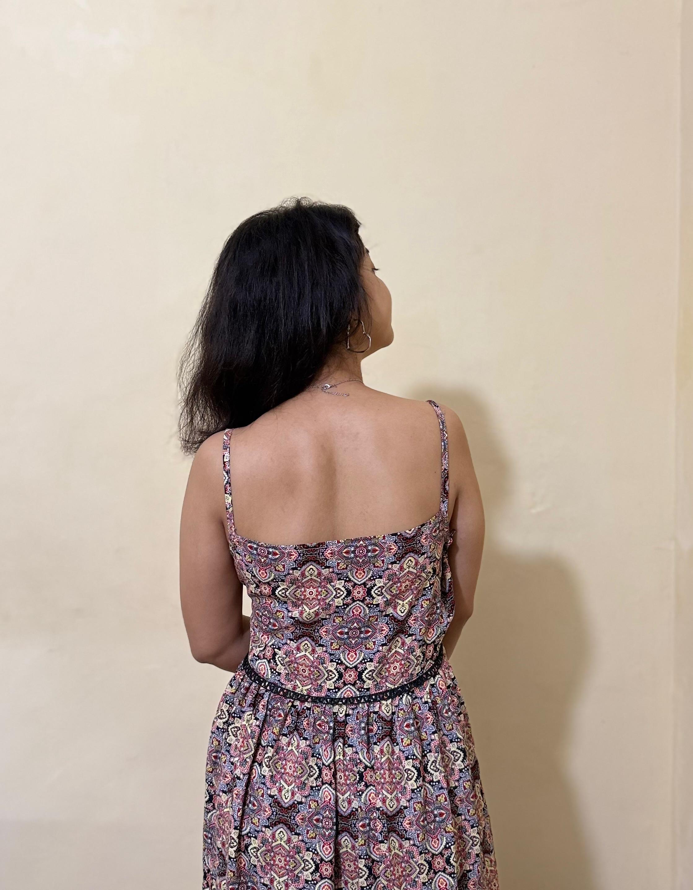 Floral Printed Sleeveless A-Line Mini Dress for Women