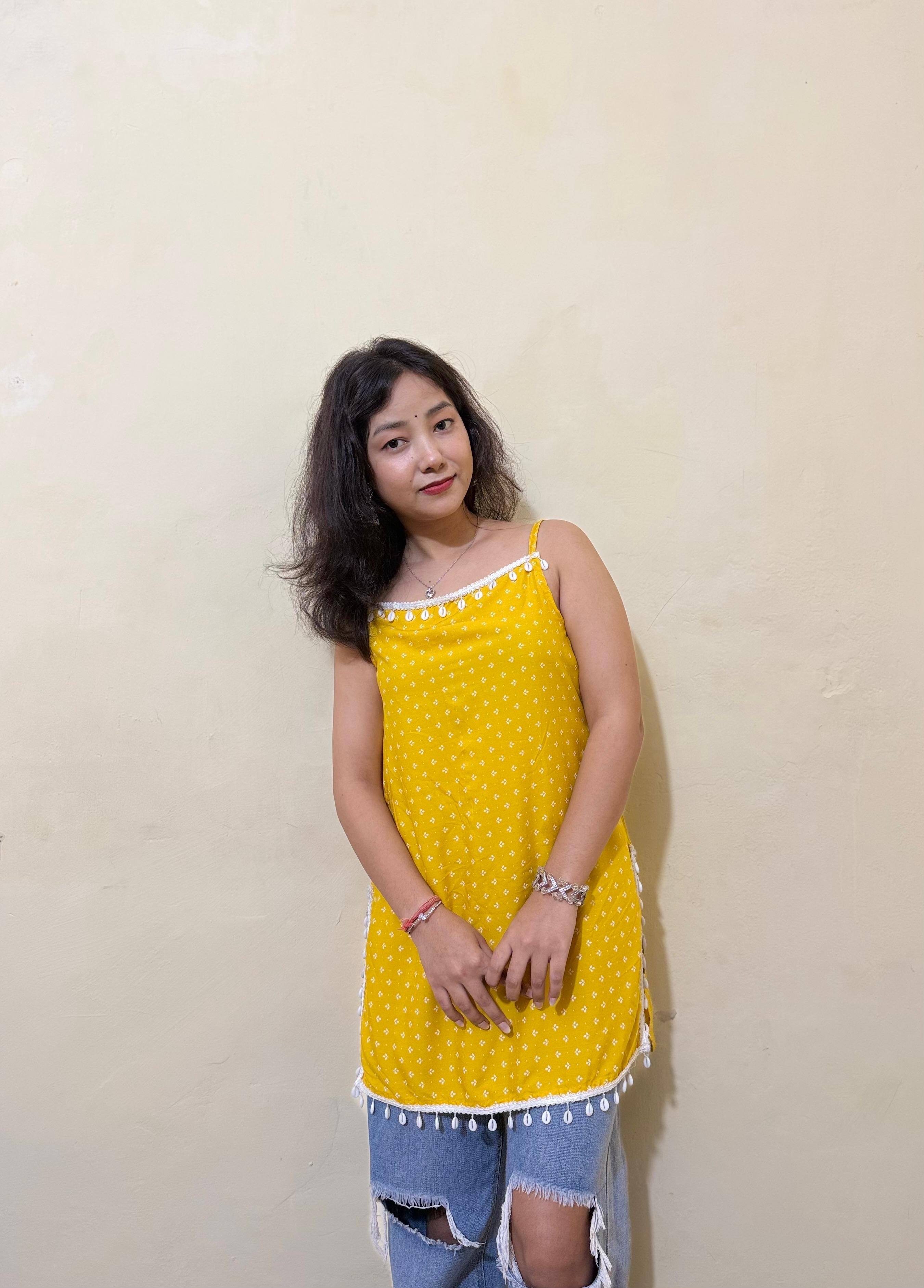 Kanak - Sleeveless Printed Kurti